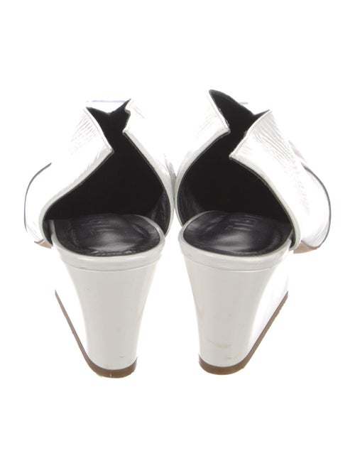 Tibi Patent Leather Colorblock Pattern Mules