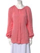 Tibi Crew Neck Long Sleeve Blouse