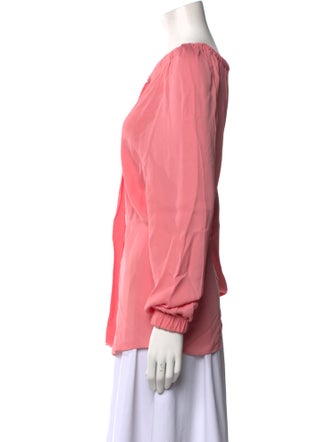 Tibi Crew Neck Long Sleeve Blouse