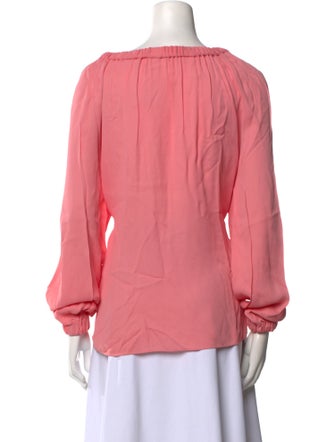 Tibi Crew Neck Long Sleeve Blouse