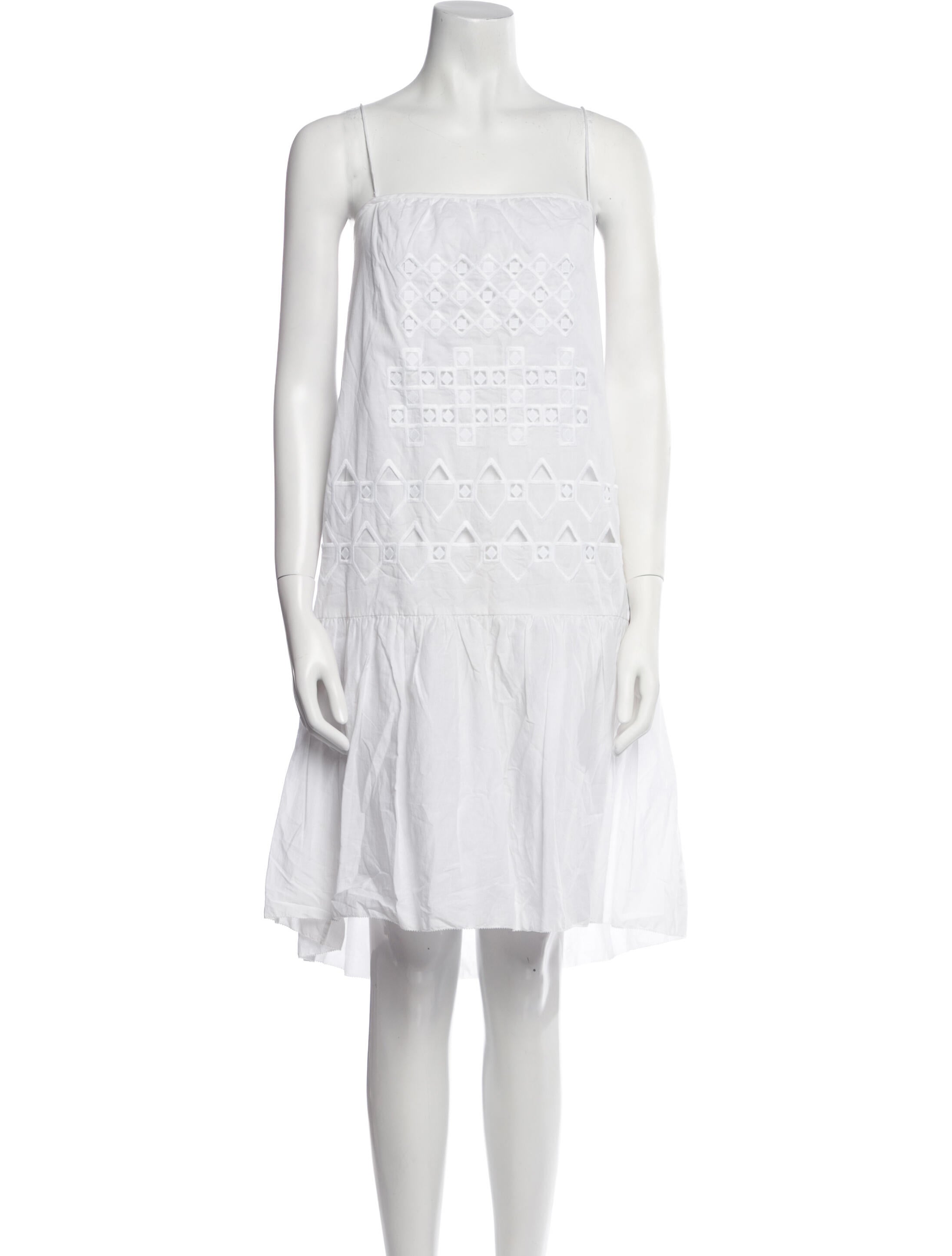 Tibi Square Neckline Midi Length Dress