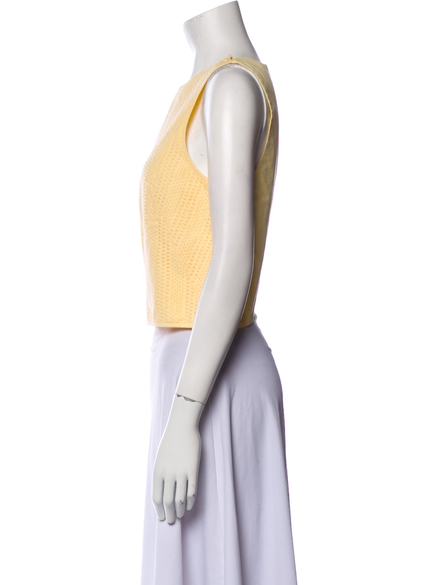 Tibi Bateau Neckline Sleeveless Crop Top