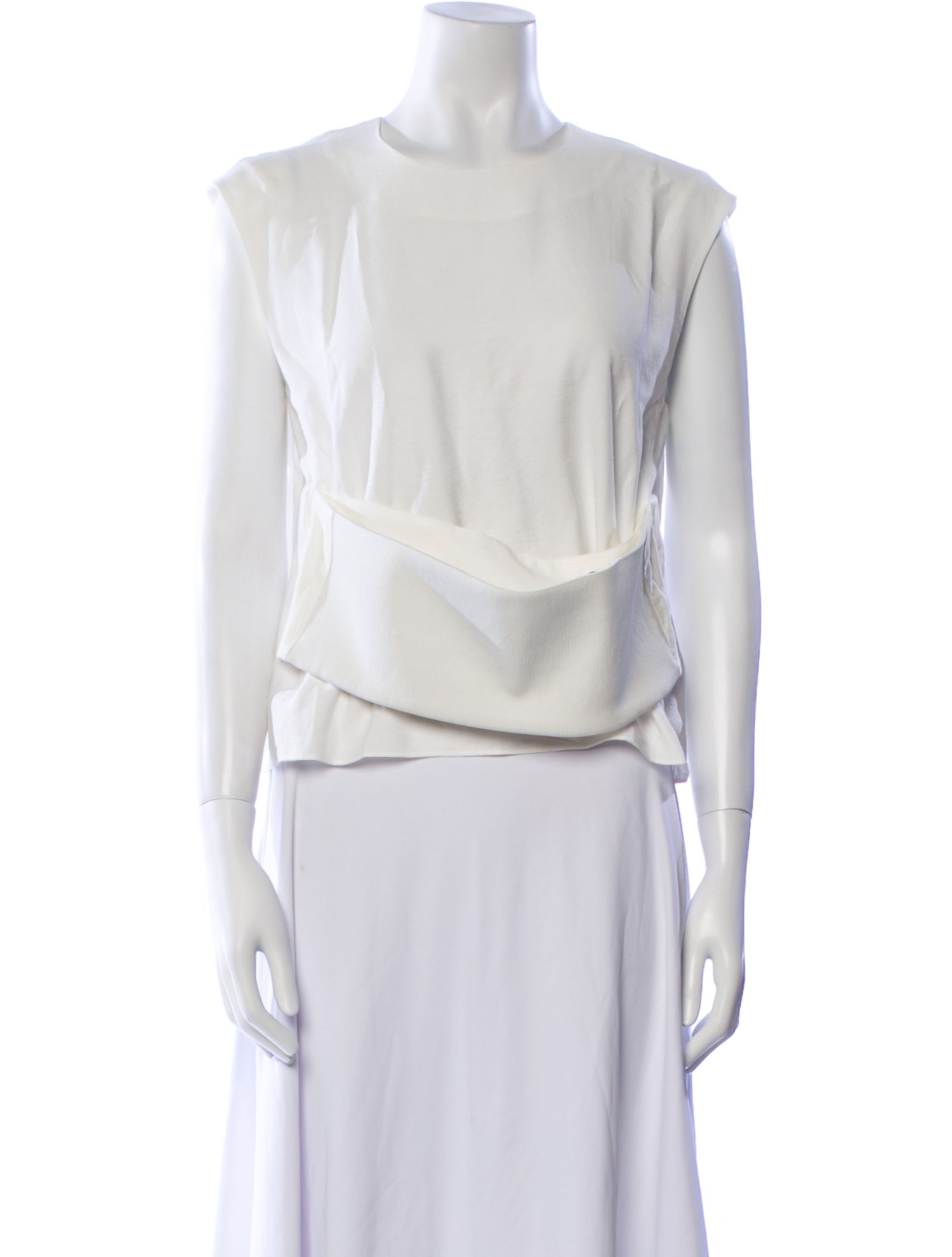 Tibi Cowl Neck Sleeveless Crop Top