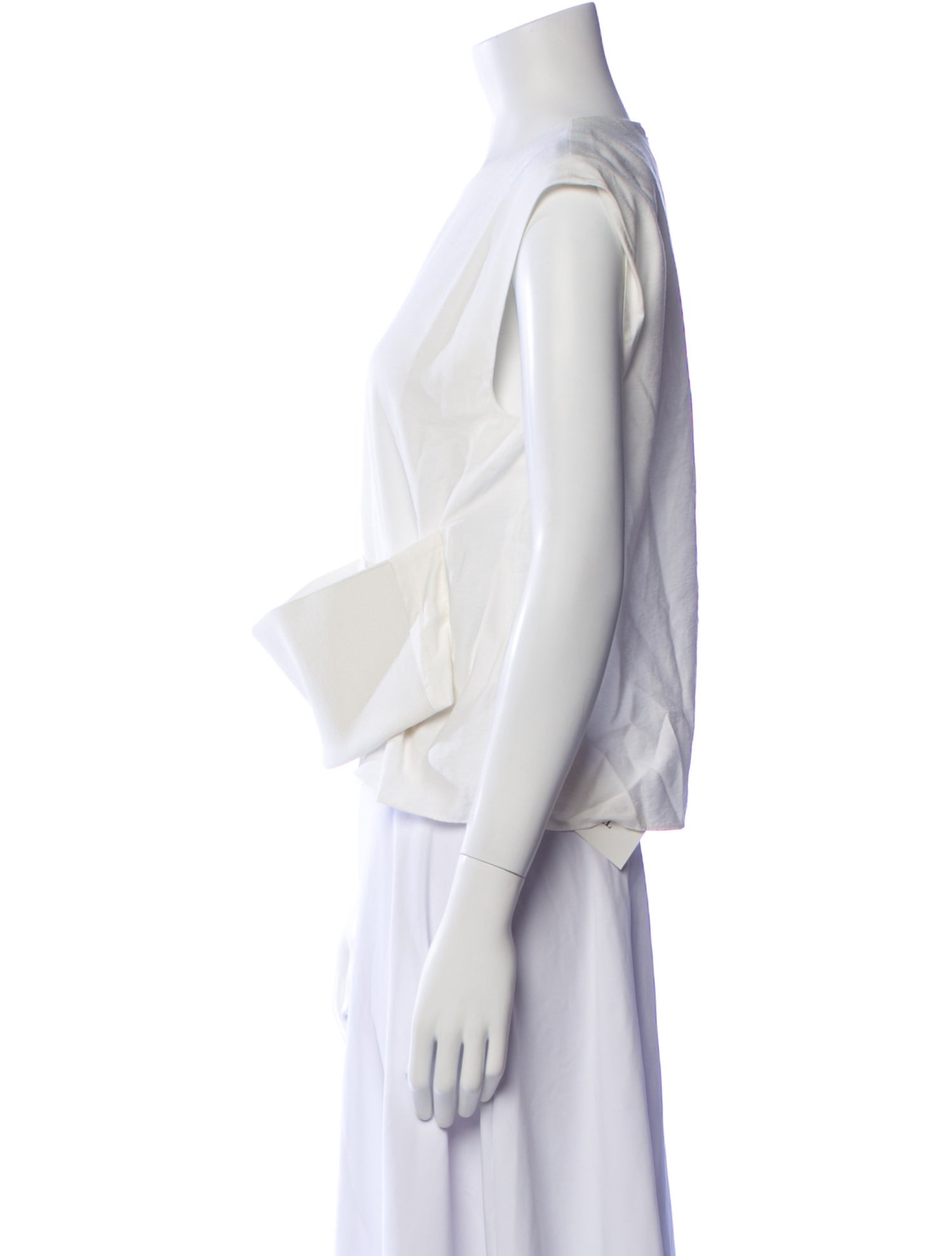 Tibi Cowl Neck Sleeveless Crop Top