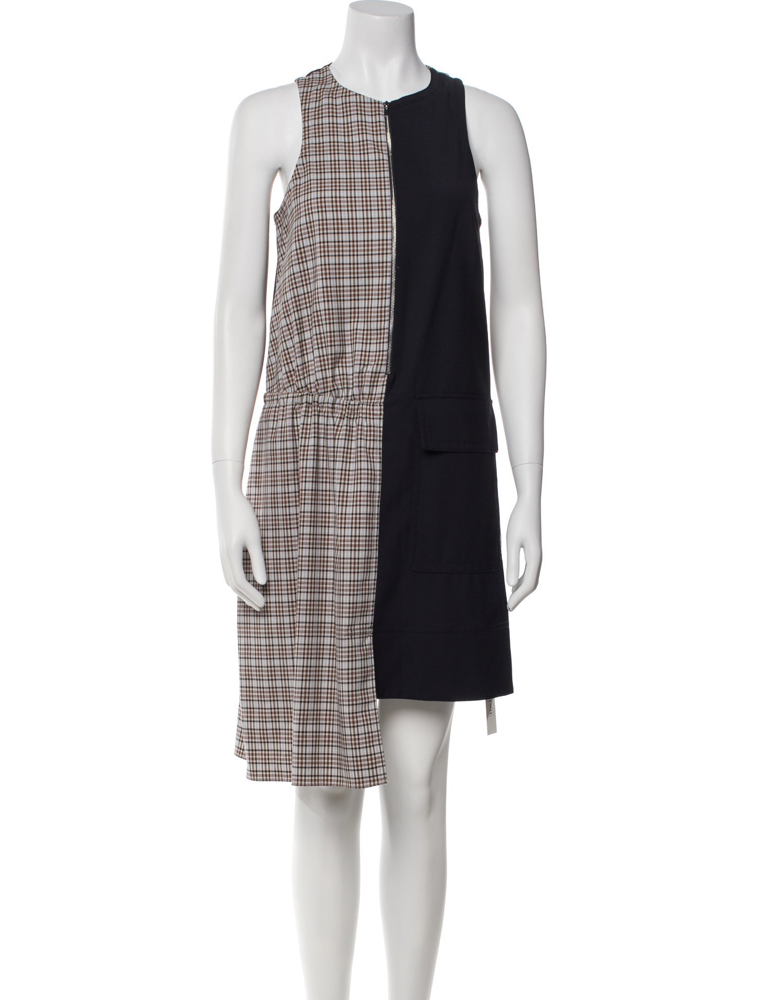 Tibi Plaid Print Knee-Length Dress