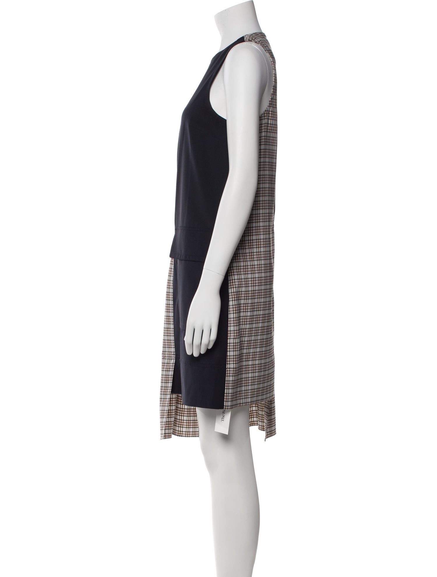 Tibi Plaid Print Knee-Length Dress