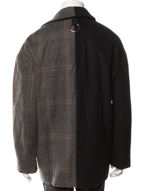 Tibi Wool Plaid Print Peacoat