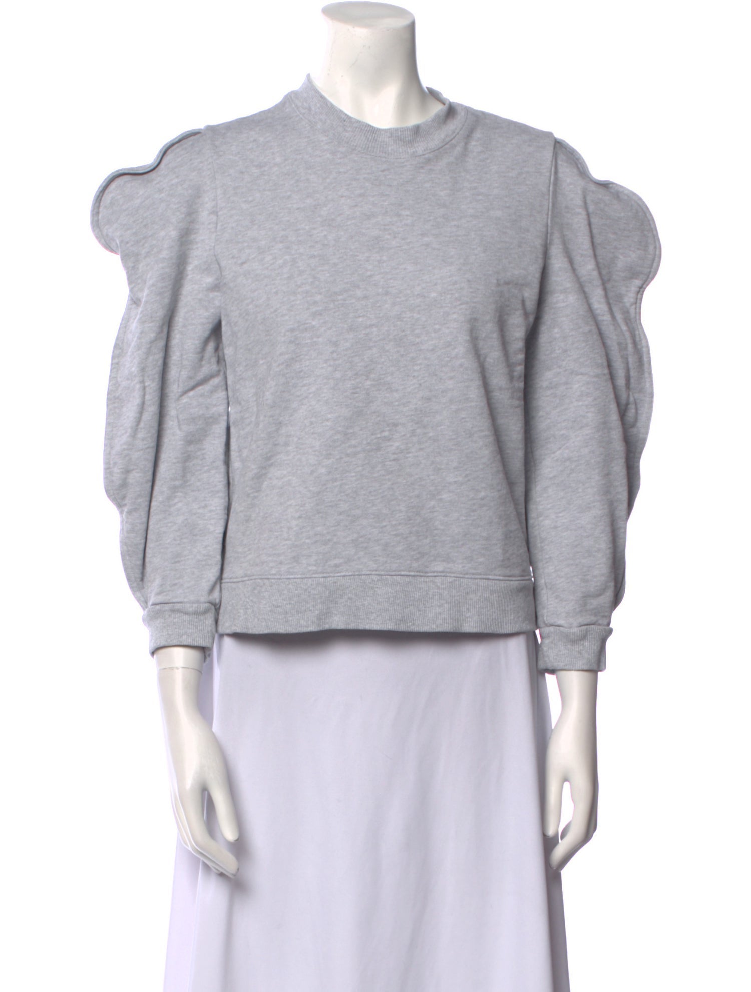 Tibi Crew Neck Three-Quarter Sleeve Sweatshirt