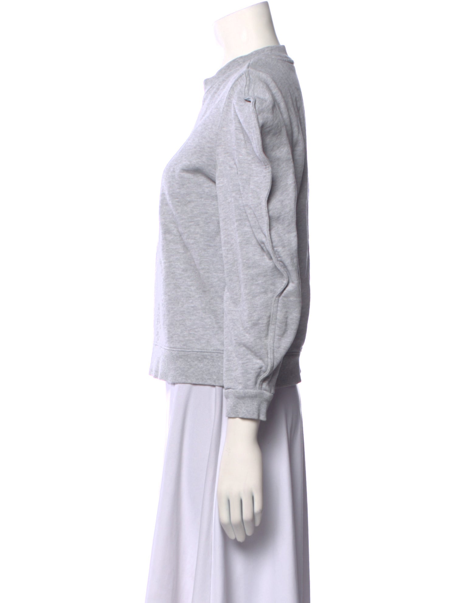 Tibi Crew Neck Three-Quarter Sleeve Sweatshirt