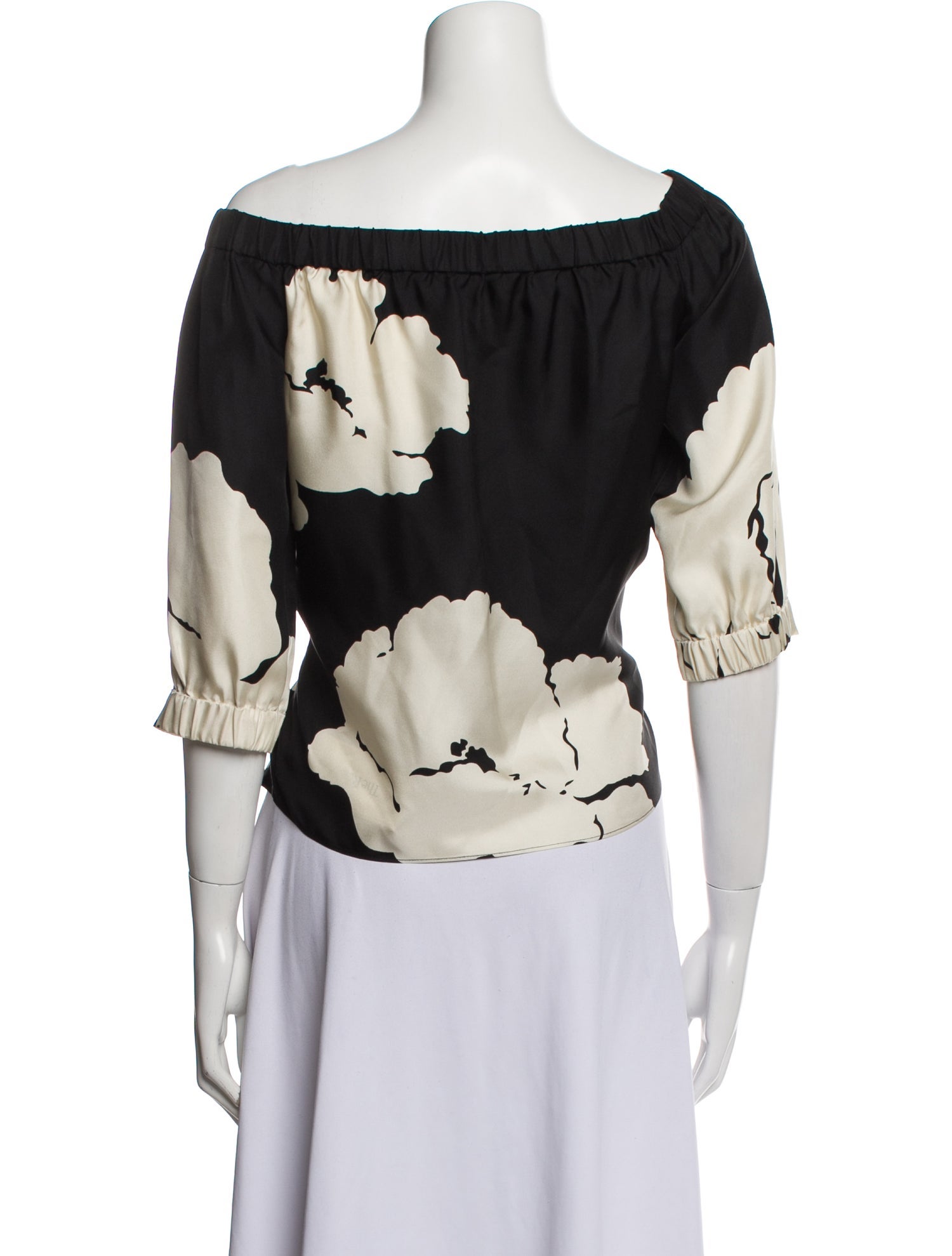 Tibi Silk Printed Crop Top