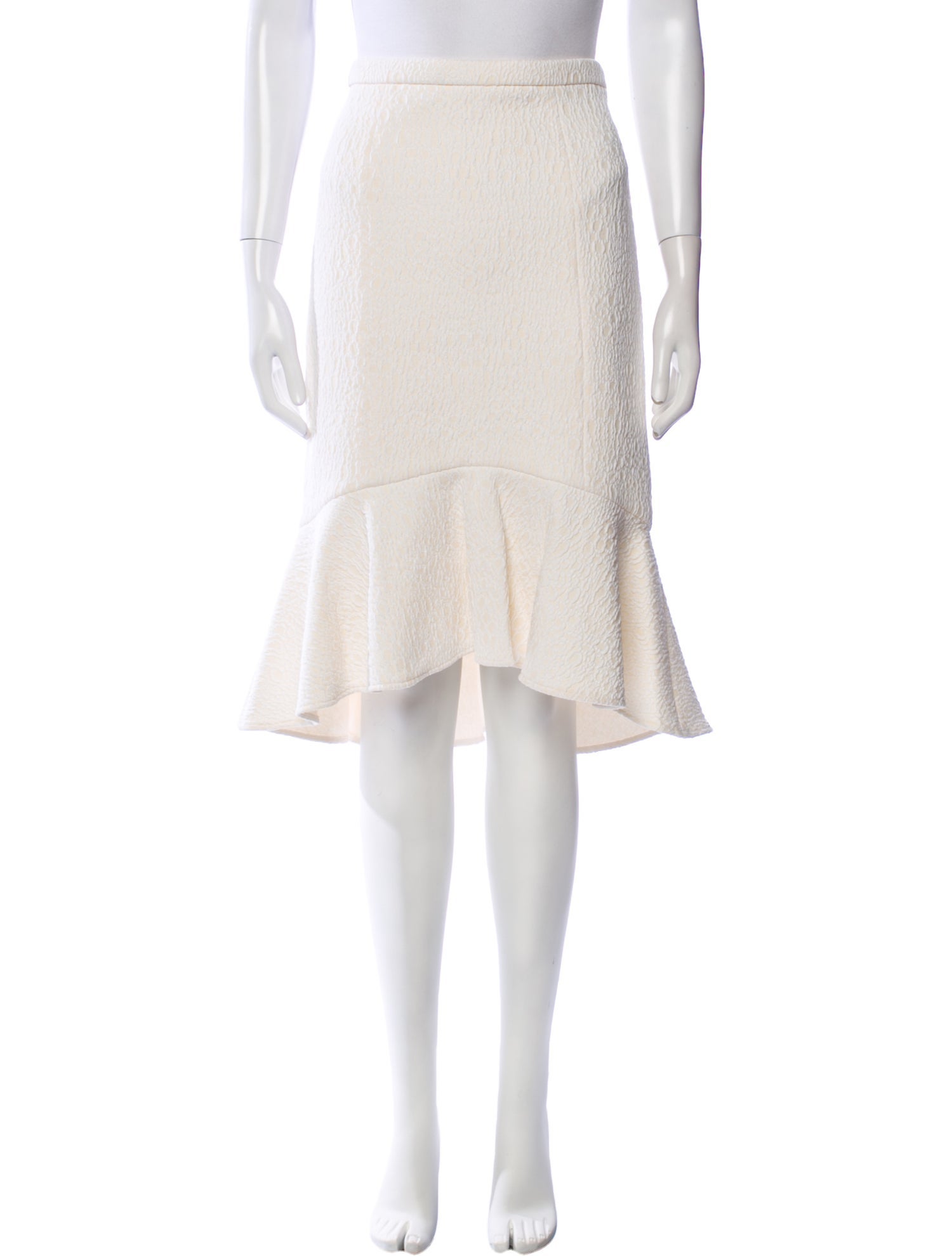 Tibi Ruffle Embellishment Knee-Length Skirt