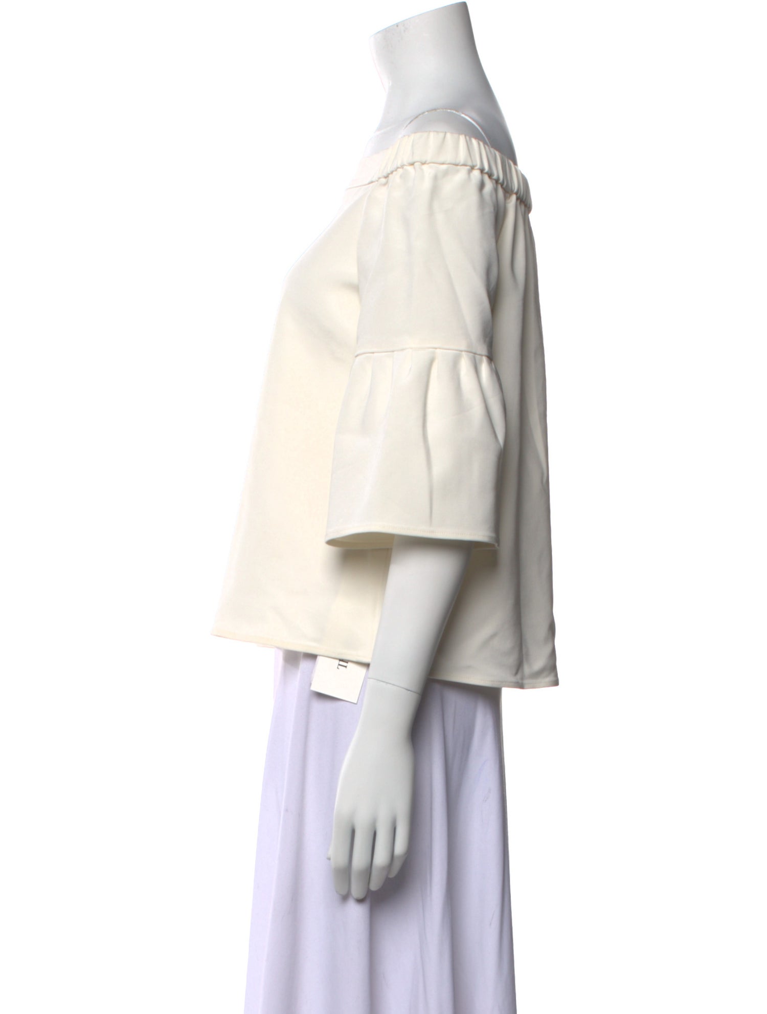 Tibi Off-The-Shoulder Three-Quarter Sleeve Top