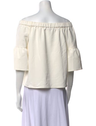 Tibi Off-The-Shoulder Three-Quarter Sleeve Top