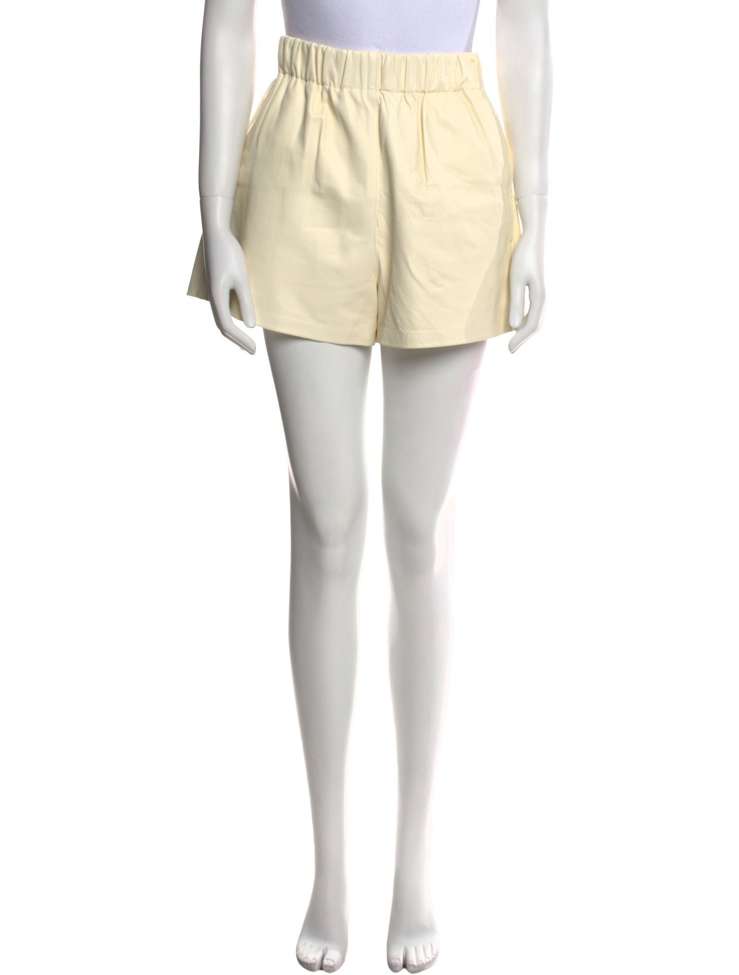 Tibi Leather Mini Shorts