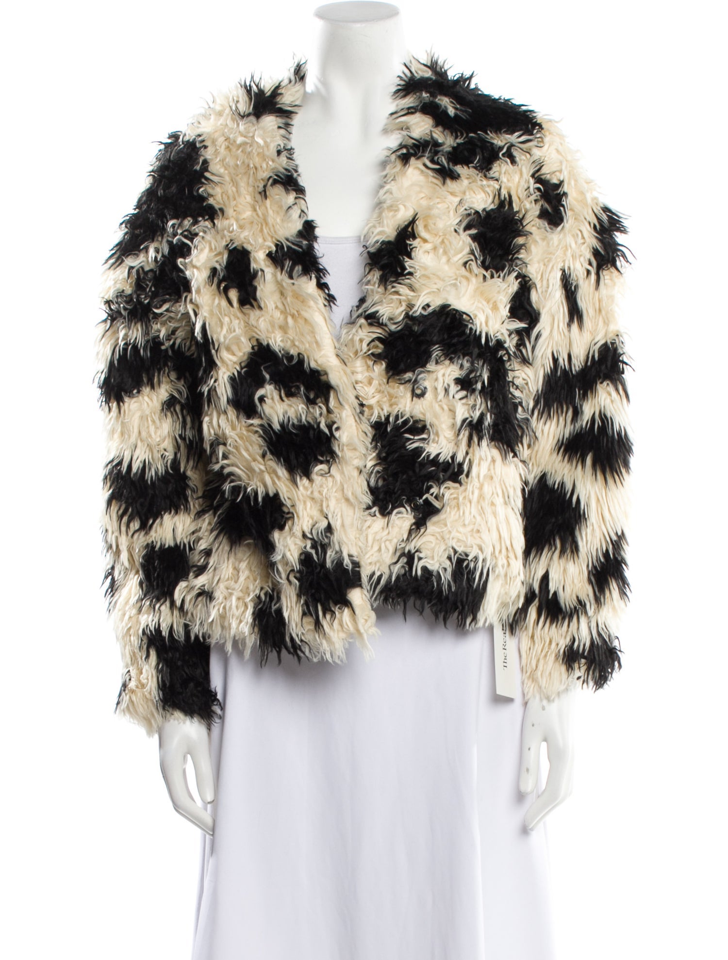 Tibi Faux Fur Printed Faux Fur Jacket w/ Tags