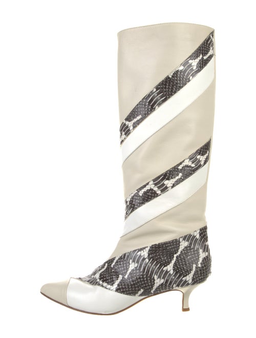 Tibi Leather Animal Print Boots