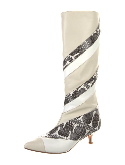 Tibi Leather Animal Print Boots