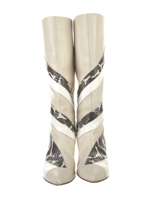 Tibi Leather Animal Print Boots