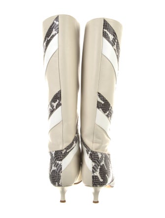 Tibi Leather Animal Print Boots