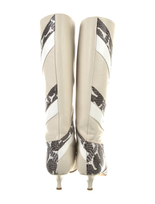 Tibi Leather Animal Print Boots
