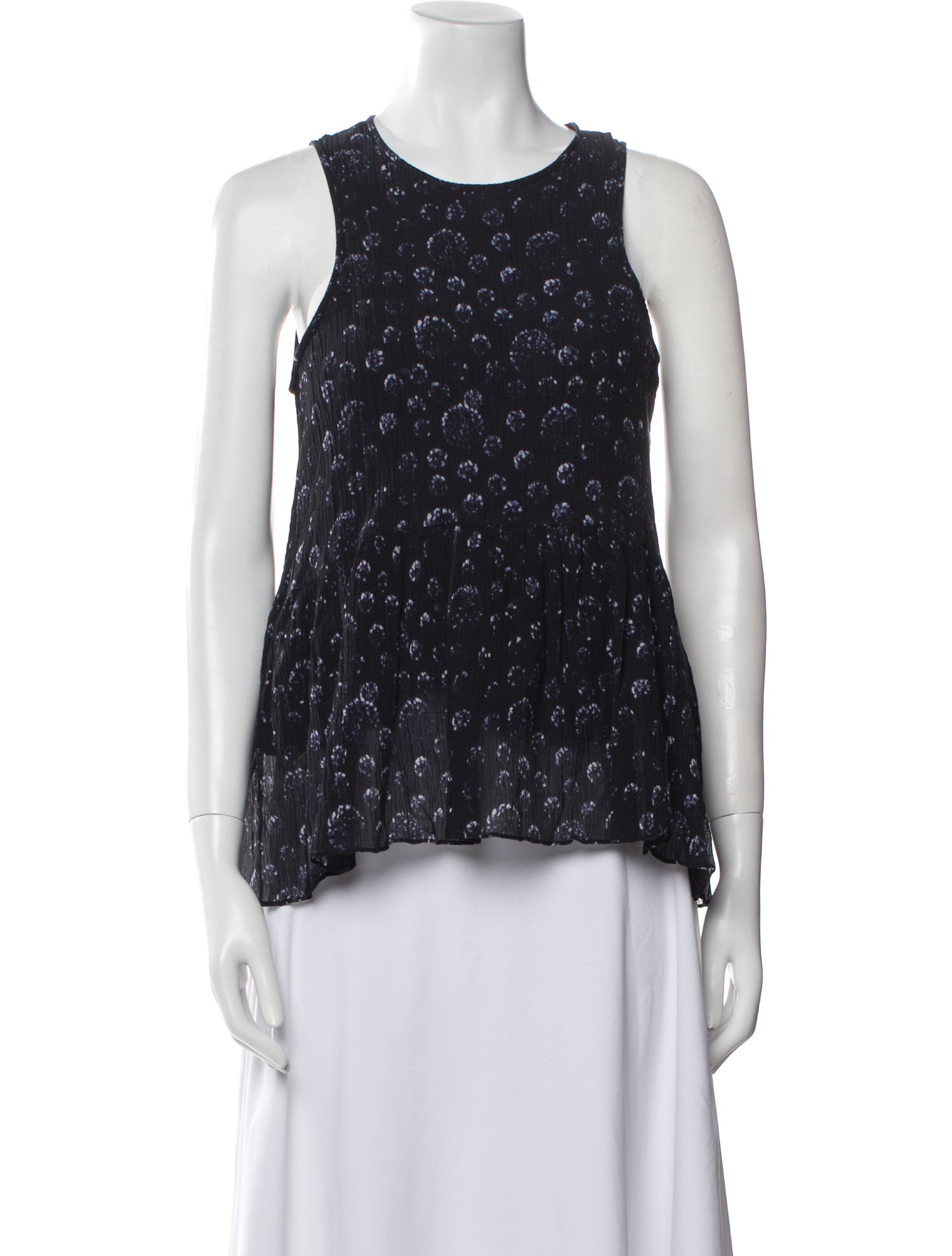 Tibi Printed Scoop Neck Top