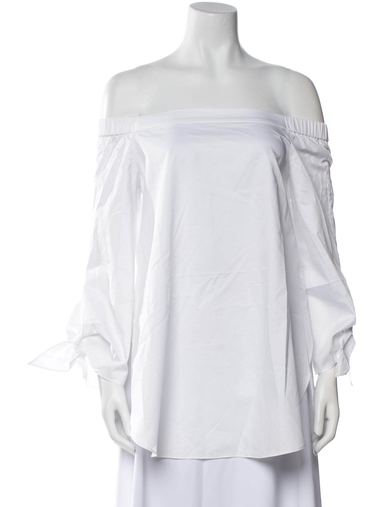 Tibi Off-The-Shoulder Three-Quarter Sleeve Tunic