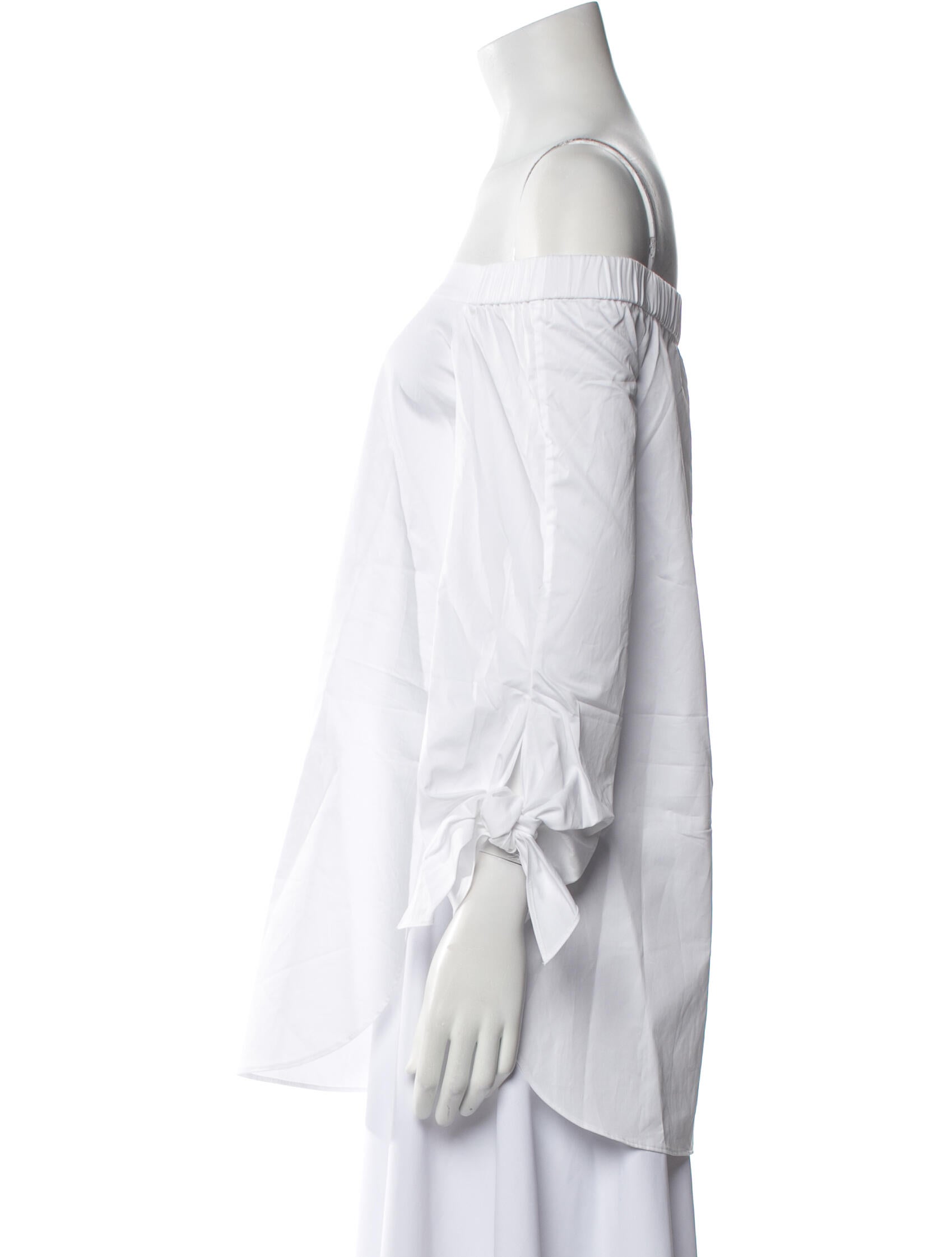 Tibi Off-The-Shoulder Three-Quarter Sleeve Tunic