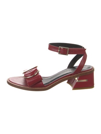 Tibi Leather Cutout Accent Sandals