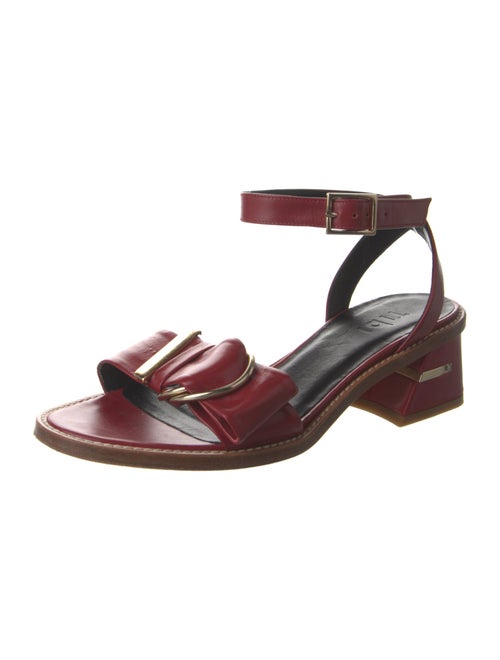 Tibi Leather Cutout Accent Sandals