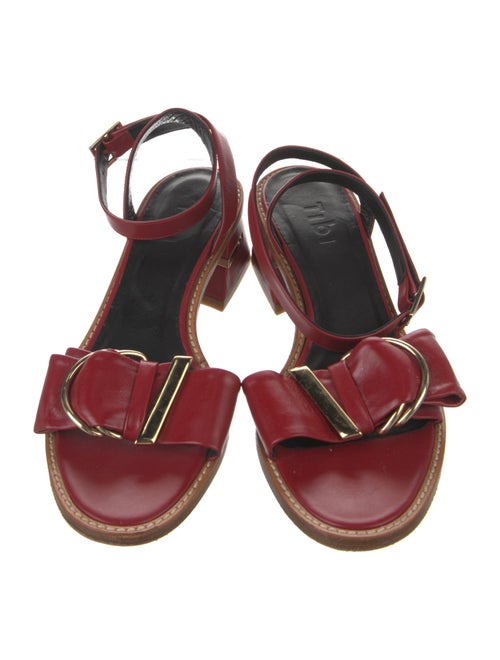 Tibi Leather Cutout Accent Sandals