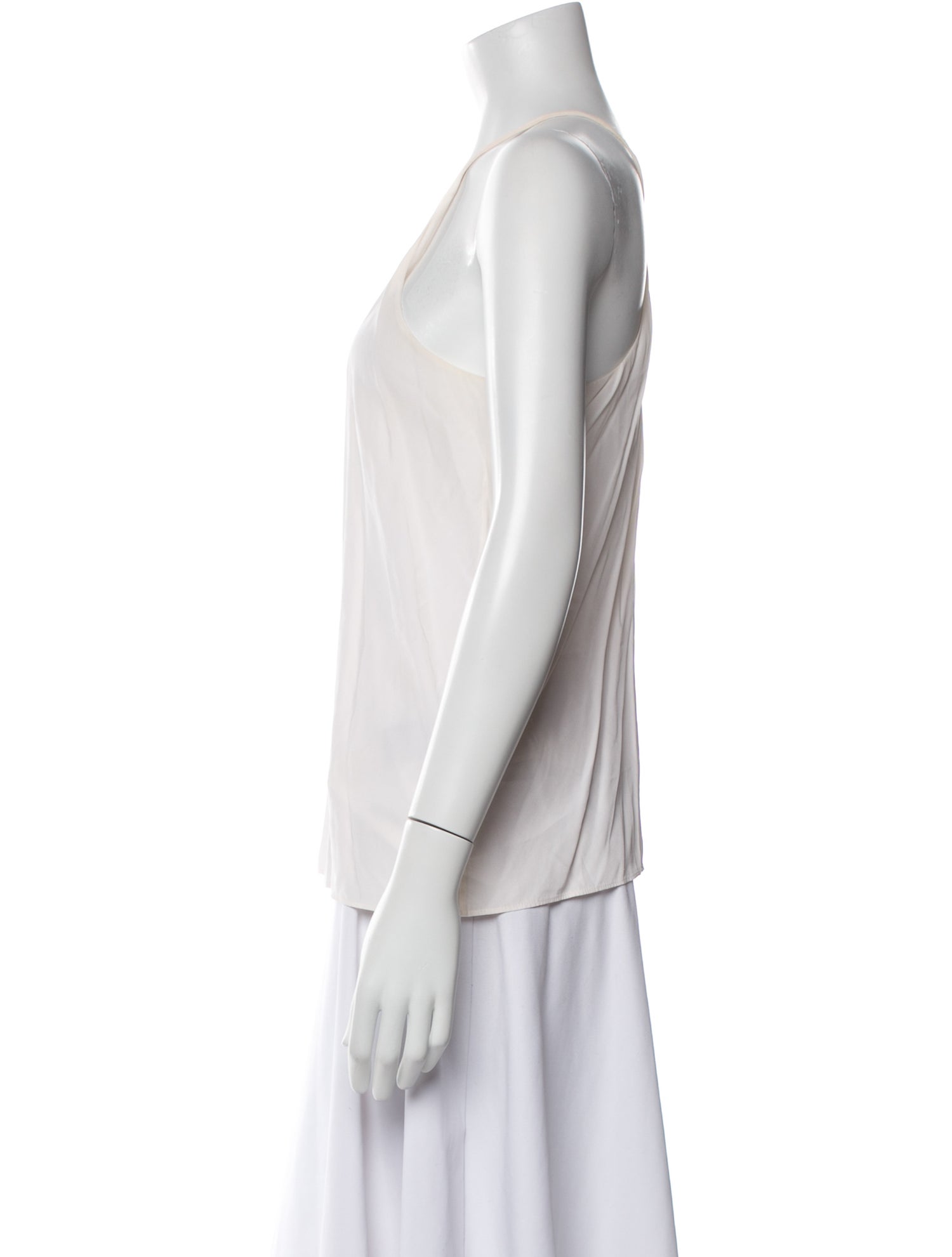 Tibi Silk Scoop Neck Top