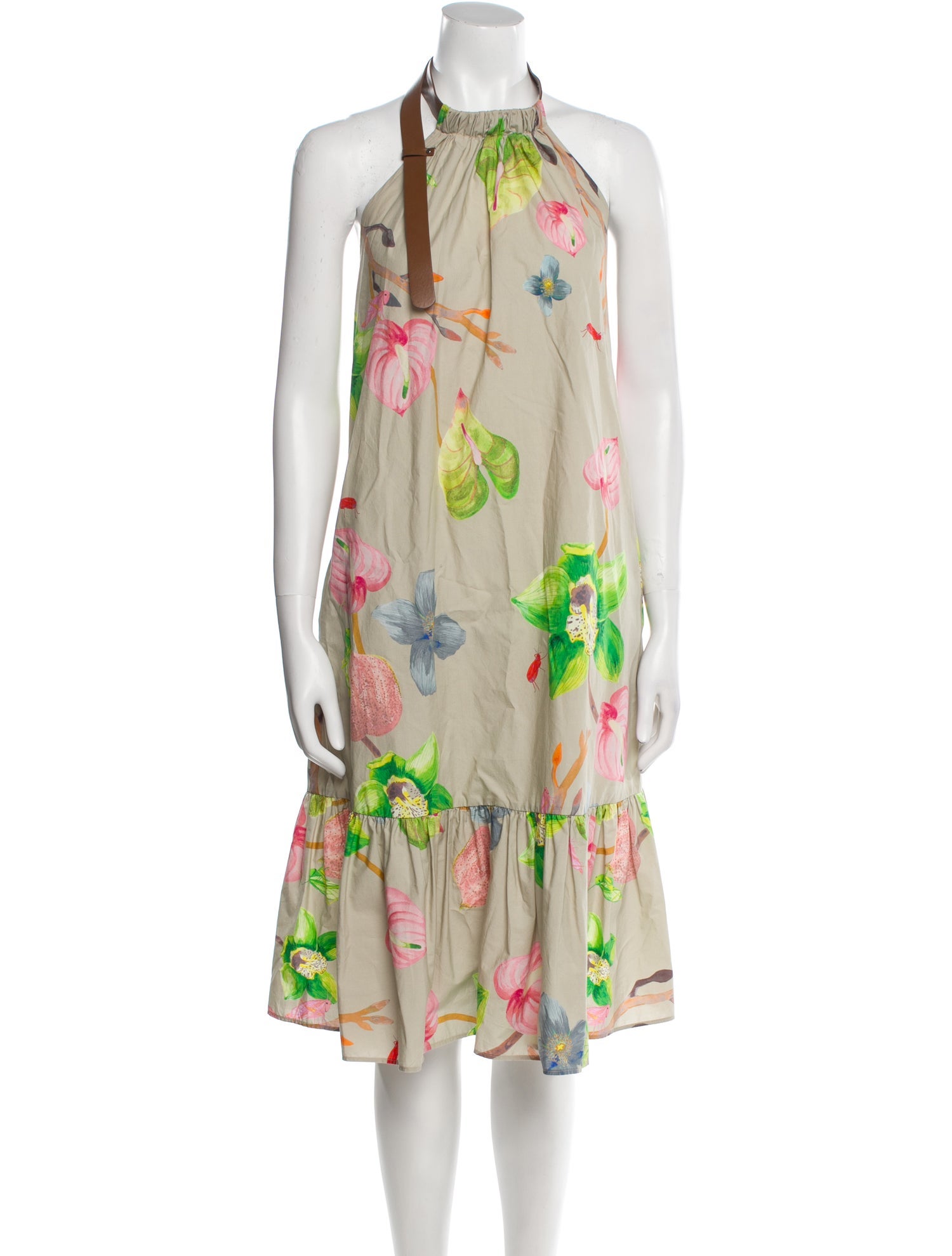 Tibi Floral Print Knee-Length Dress