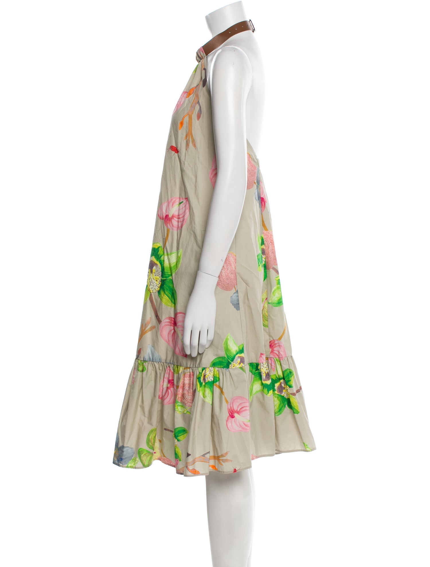 Tibi Floral Print Knee-Length Dress