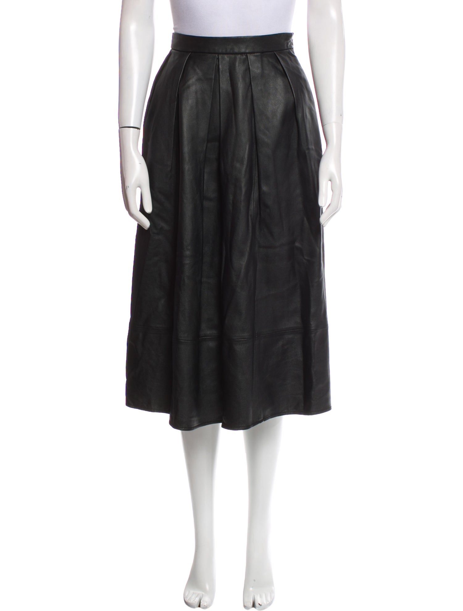 Tibi Leather Midi Length Skirt