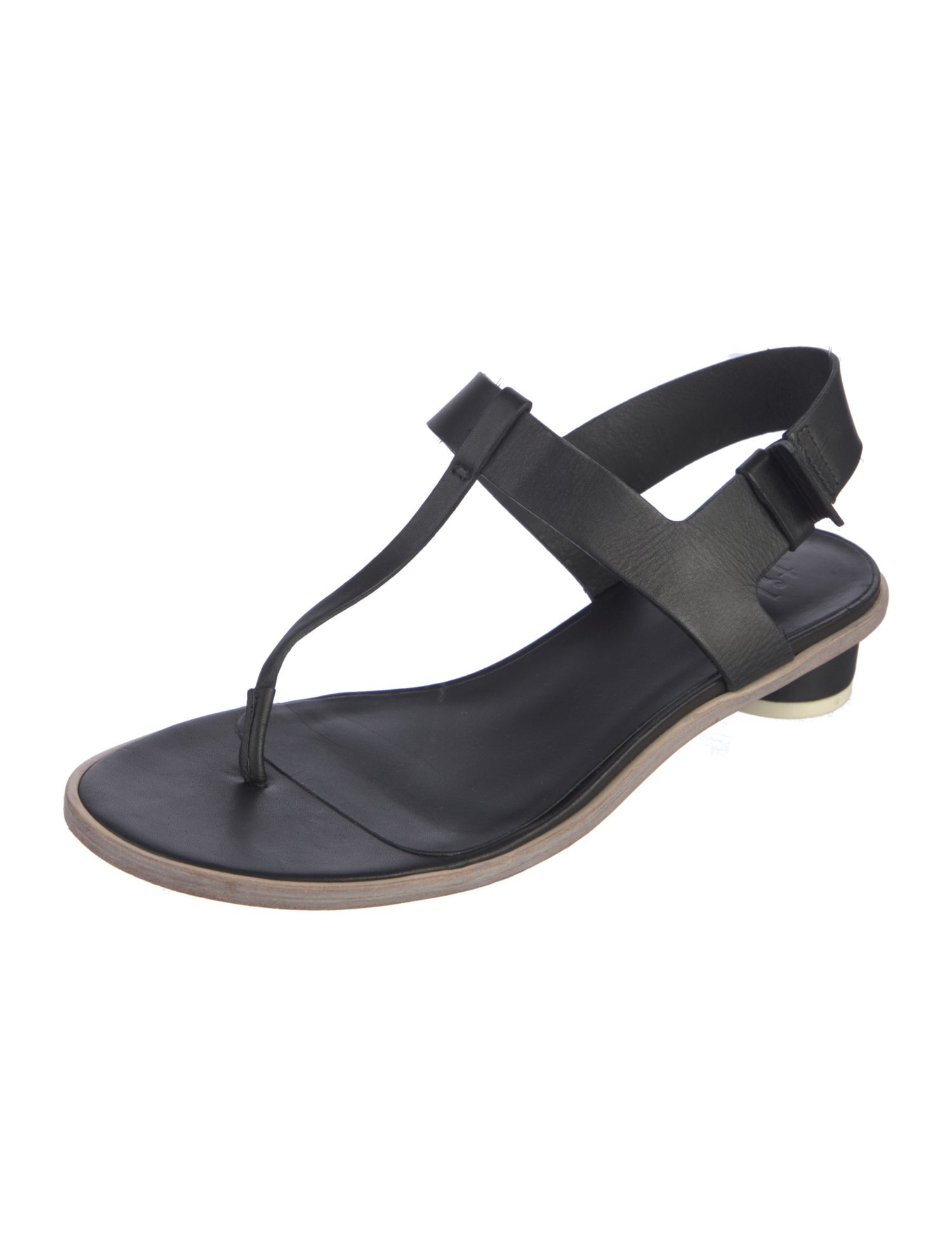 Tibi Leather T-Strap Sandals