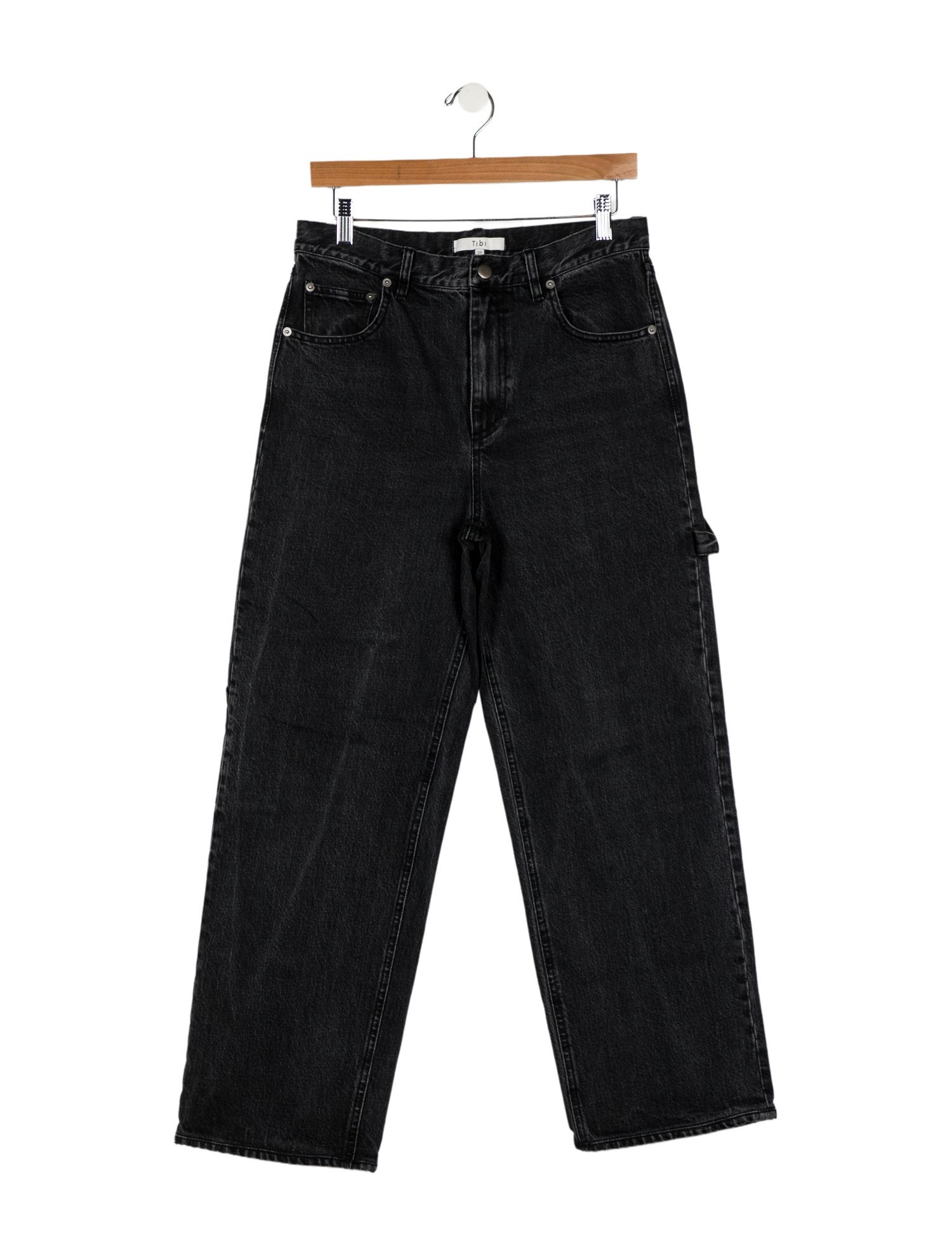 Tibi High-Rise Straight Leg Jeans