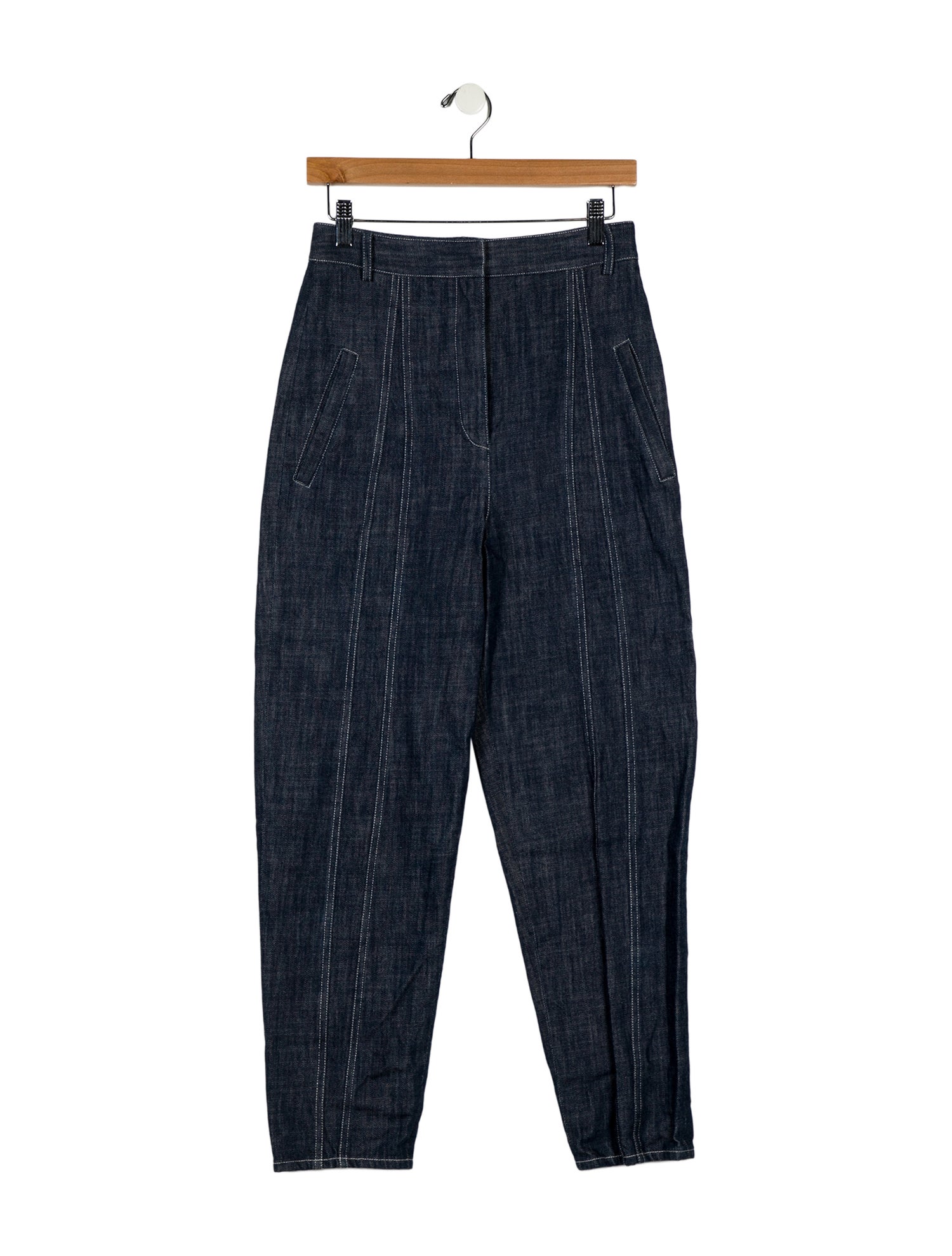 Tibi High-Rise Straight Leg Jeans