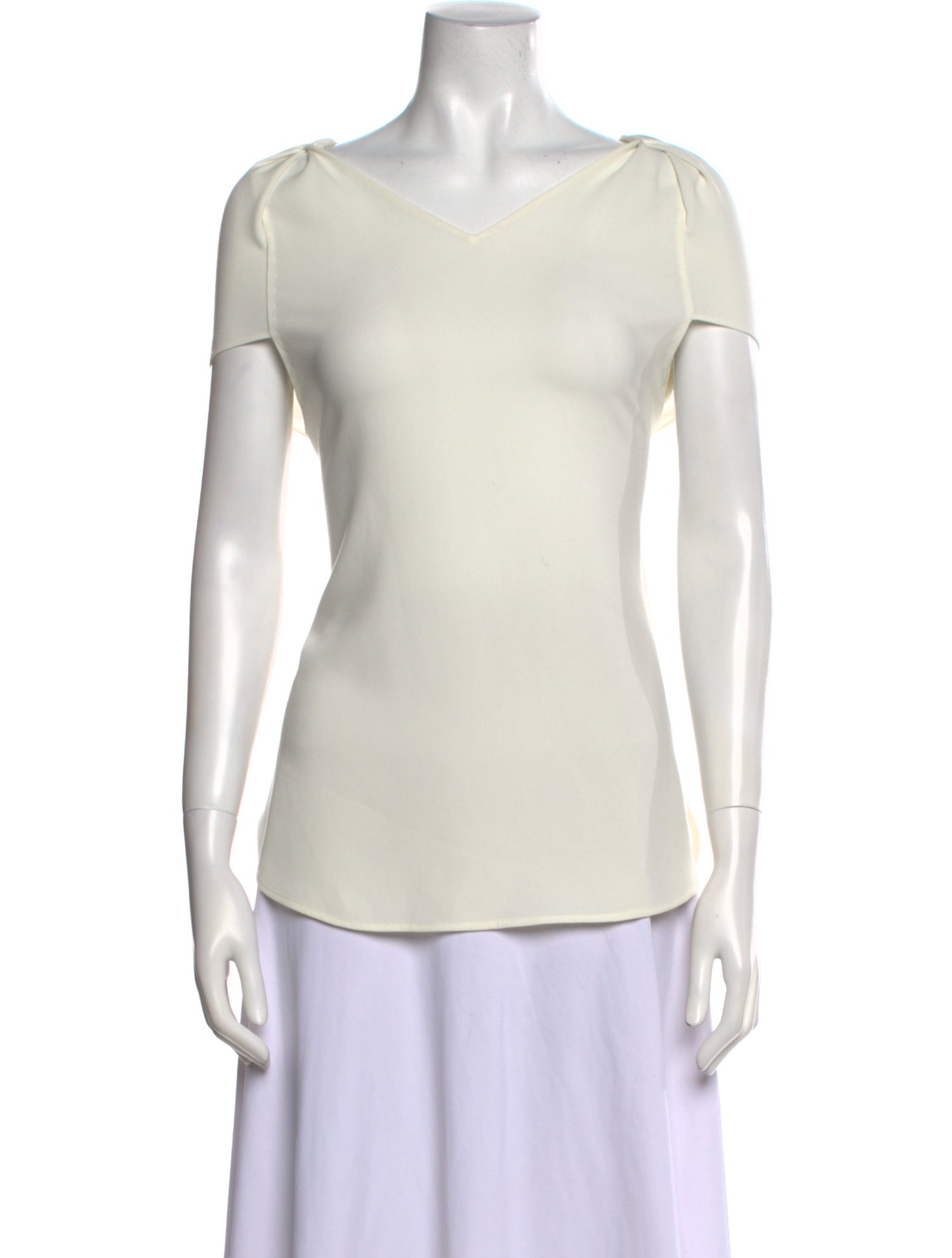 Tibi V-Neck Short Sleeve Top