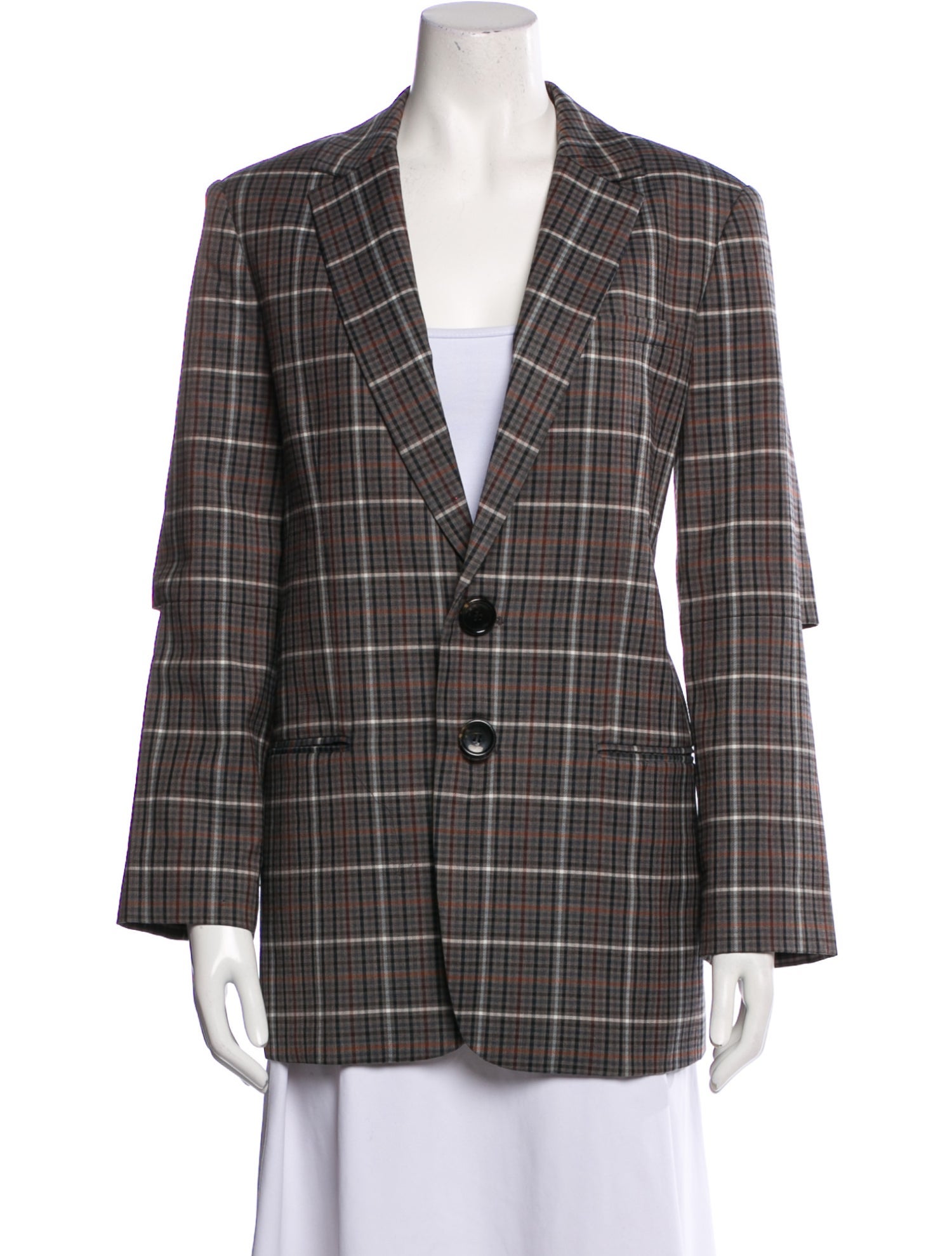 Tibi Plaid Print Coat