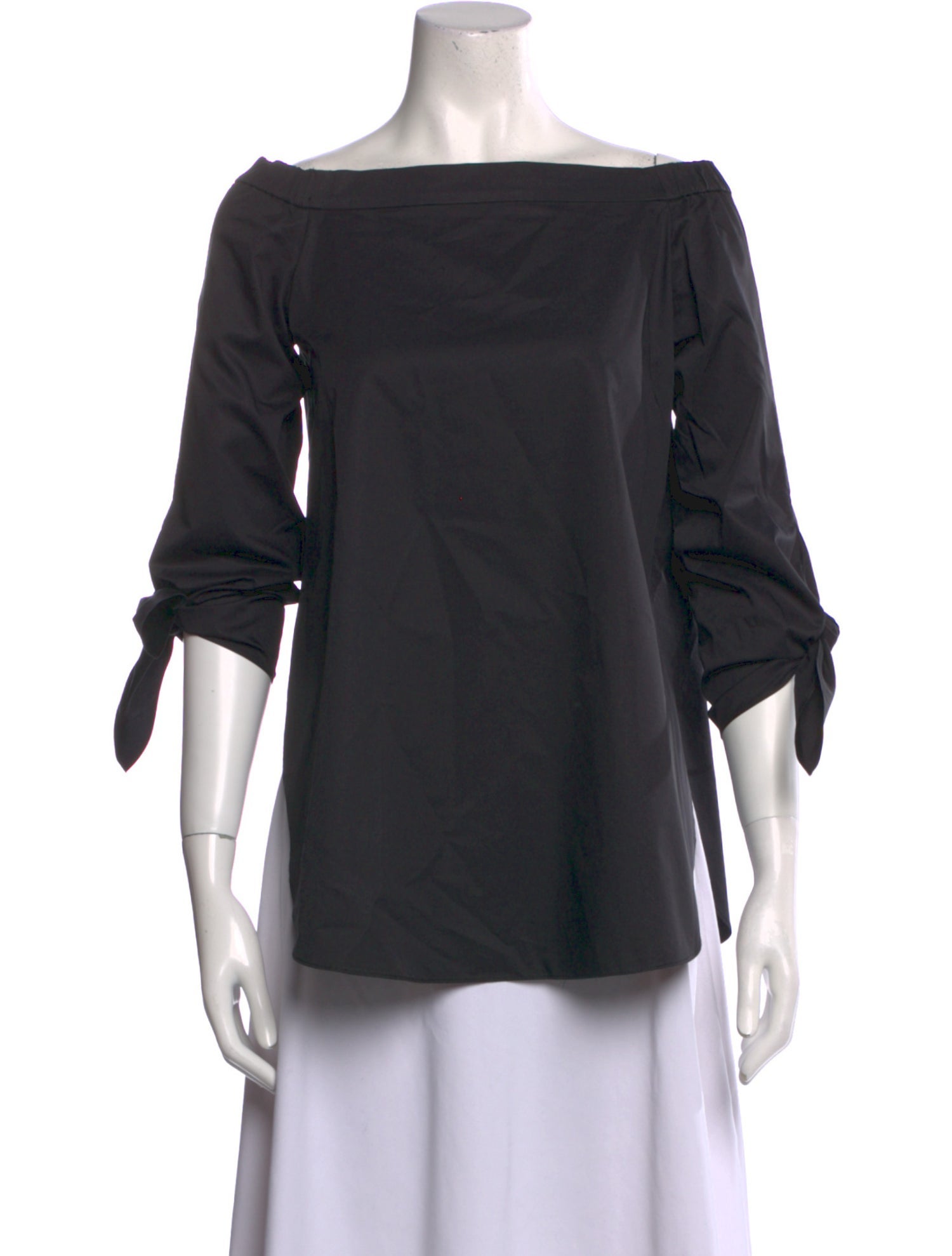 Tibi Bateau Neckline Three-Quarter Sleeve Blouse