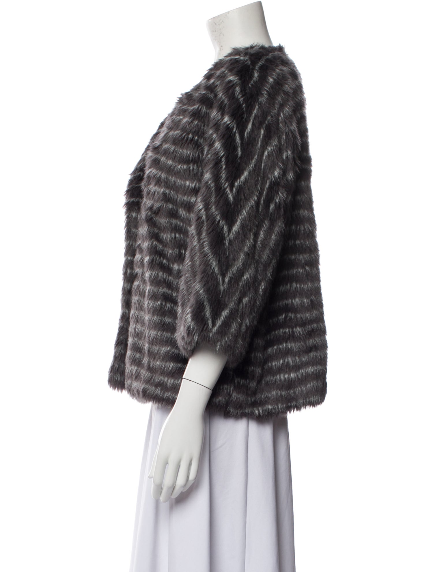 Tibi Striped Faux Fur Jacket