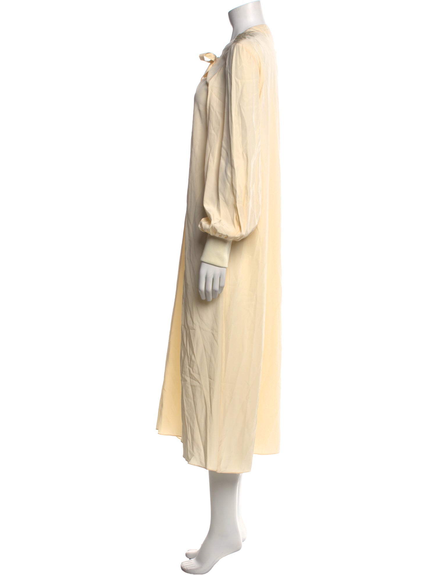 Tibi Tie Neck Long Dress