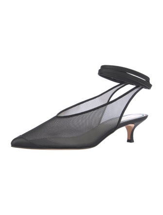 Tibi Mesh Slingback Pumps