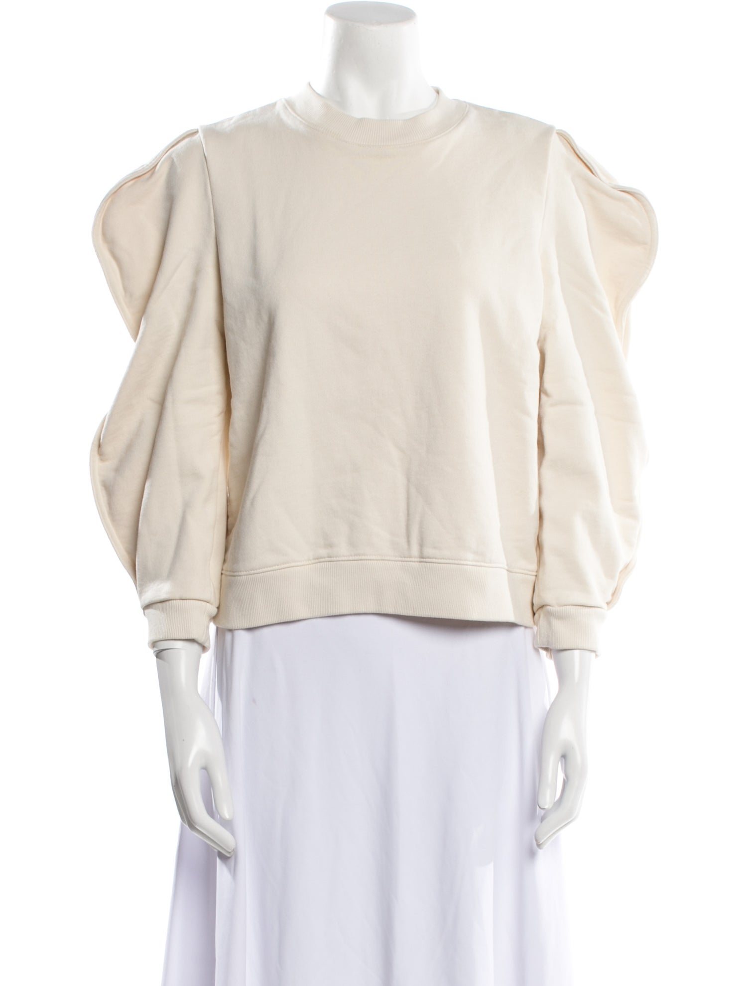 Tibi Crew Neck Three-Quarter Sleeve Sweatshirt