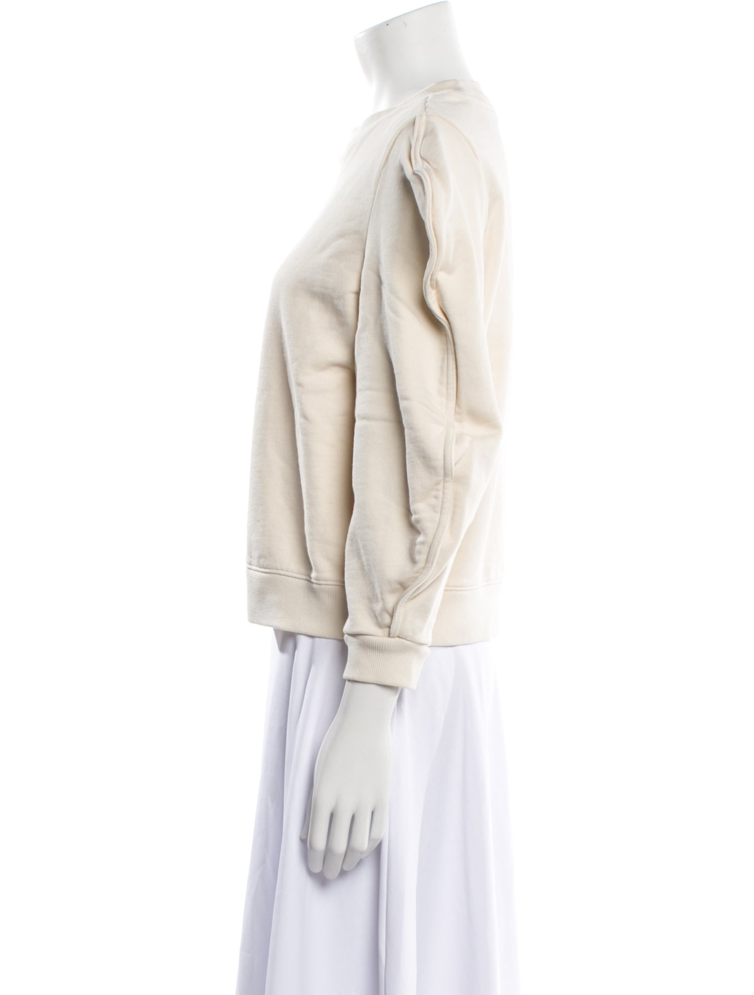 Tibi Crew Neck Three-Quarter Sleeve Sweatshirt