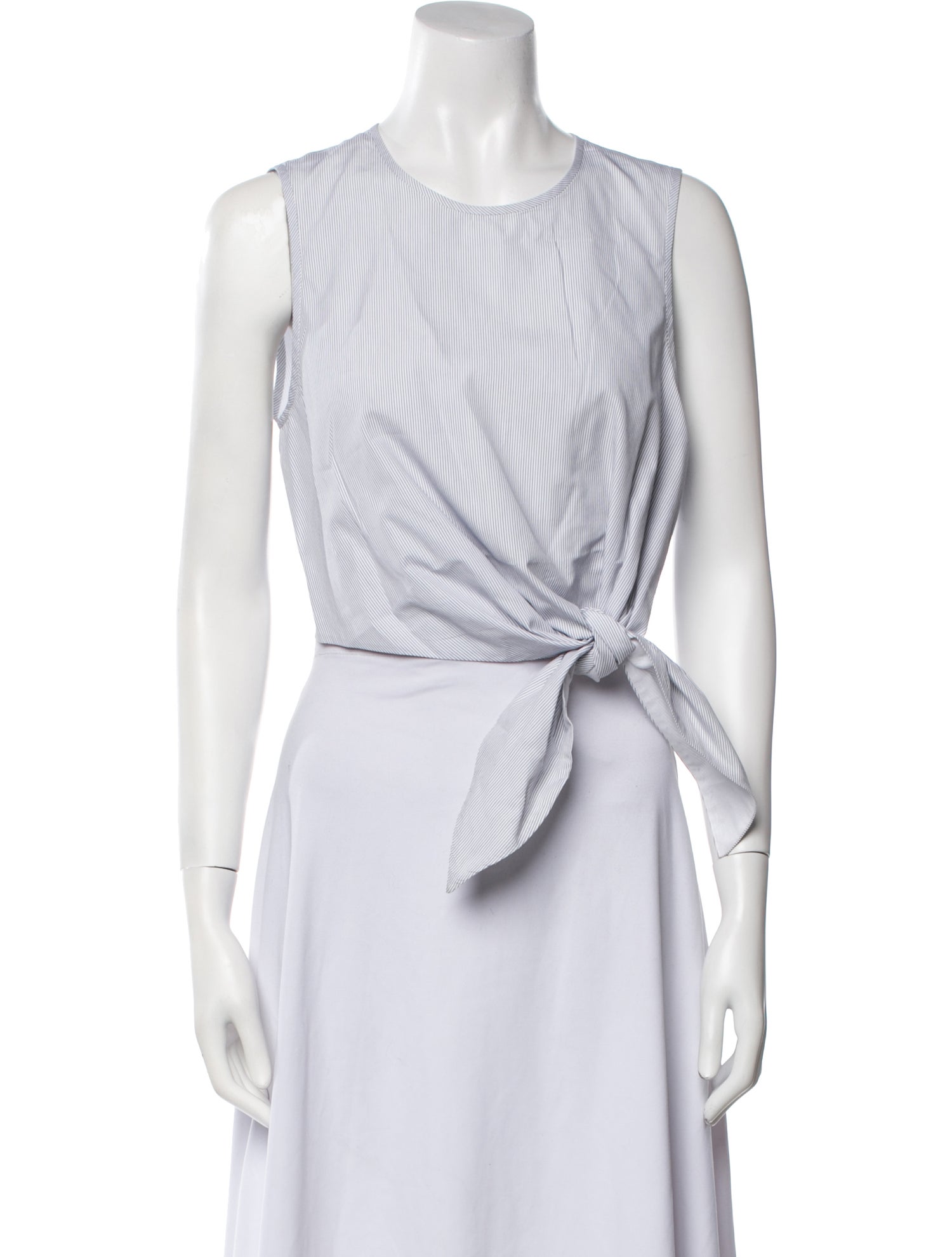 Tibi Crew Neck Sleeveless Crop Top