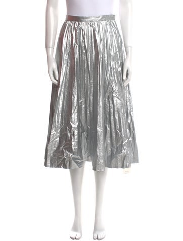 Tibi Skirts Pleated Accents Knee-Length Skirt US 0 | XS