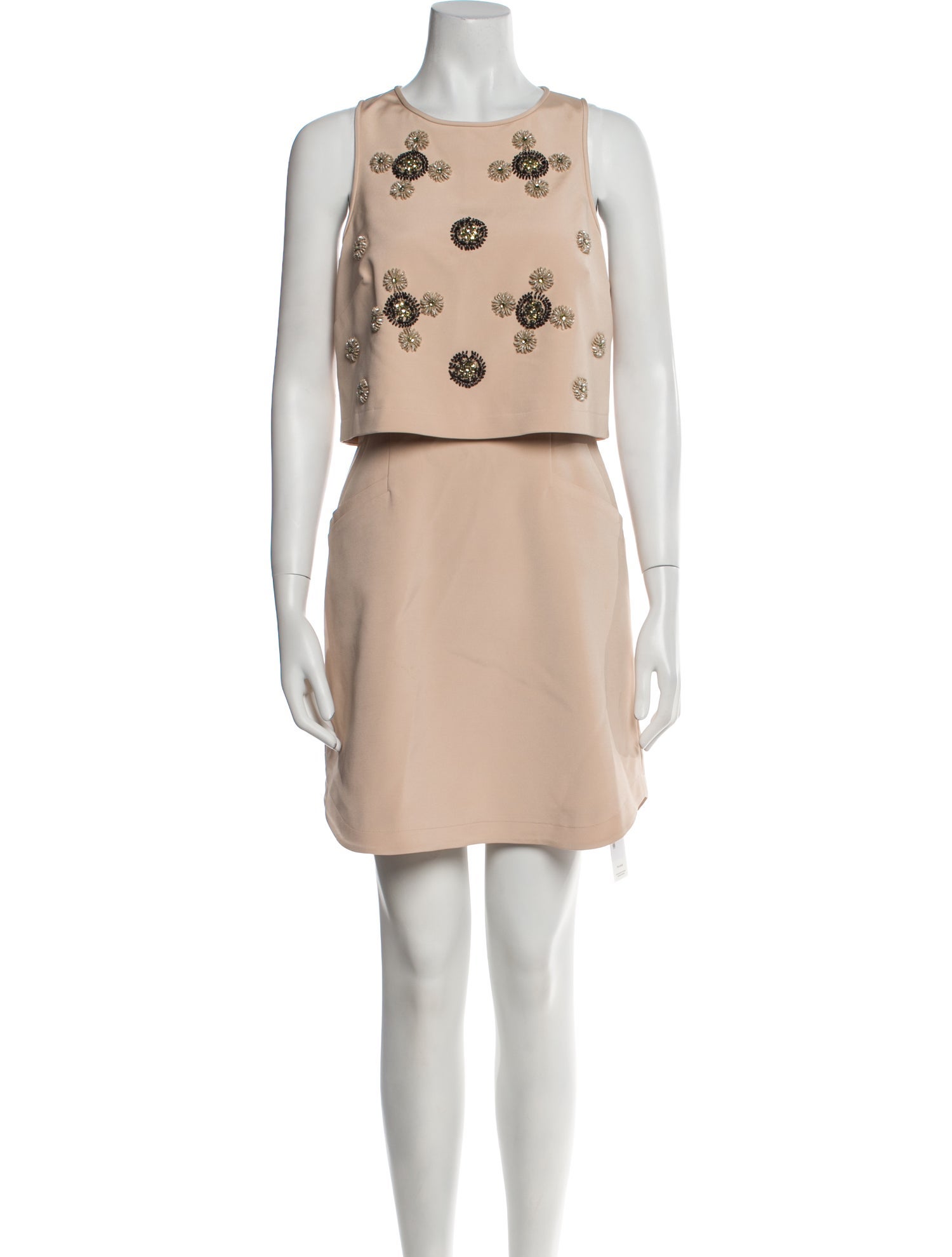 Tibi Crew Neck Mini Dress