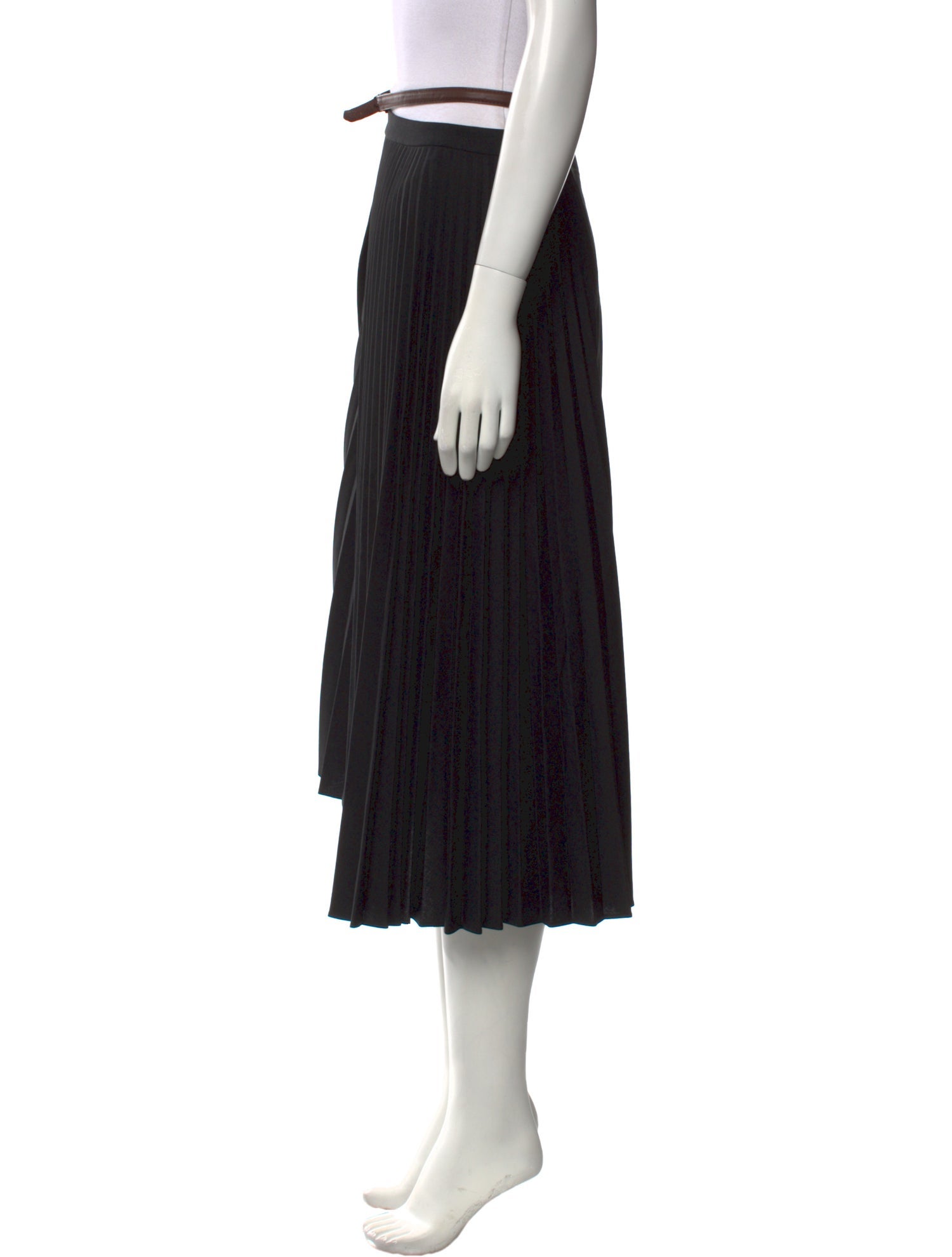 Tibi Pleated Accents Midi Length Skirt
