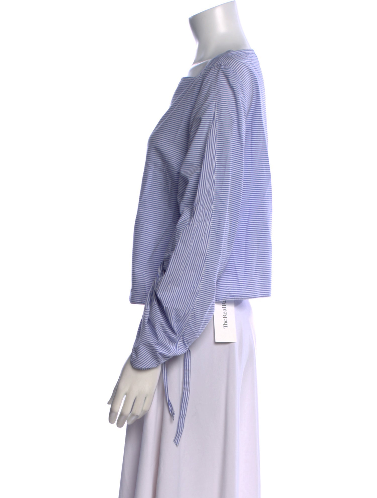 Tibi Striped Square Neckline Crop Top